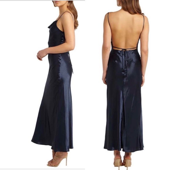 😊Bardot 🌟Black Iris Drape Slipdress M - Picture 6 of 15